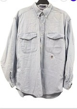 Tommy Hilfiger Shirt Mens Medium Blue Crest Logo Button Down Long Sleeve Vintage