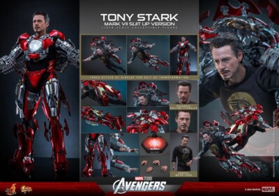 Hot Toys HT 1/6 MMS718 Avengers Tony Stark Mark VII Open Armor