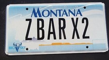 MONTANA BIG SKY VANITY LICENSE PLATE " Z BAR X2 " BEEF CATTLE RANCH ZBAR