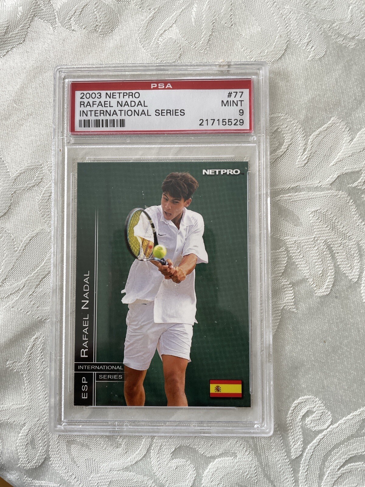PSA 9 RAFAEL NADAL 2003 NETPRO TENNIS INTERNATIONAL SERIES #77 RC ROOKIE 37524