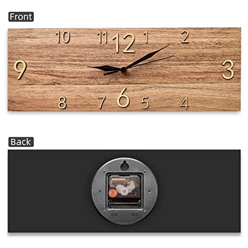 Rustic Wall Clock Silent Non-Ticking, Frameless Art Wall Clocks Farmhouse Wall - Picture 5 of 6