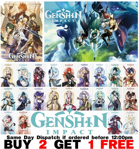 Genshin Impact Video Game Poster Anime Art Print Wall Home Room Decor Ps4 Pc Ebay