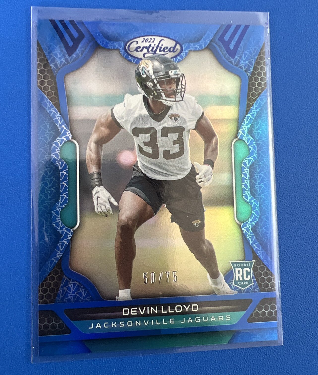 Devin Lloyd RC SP 2022 Certified BLUE MIRROR  #145 Jagurs #’d /75 Rookie Jaguars