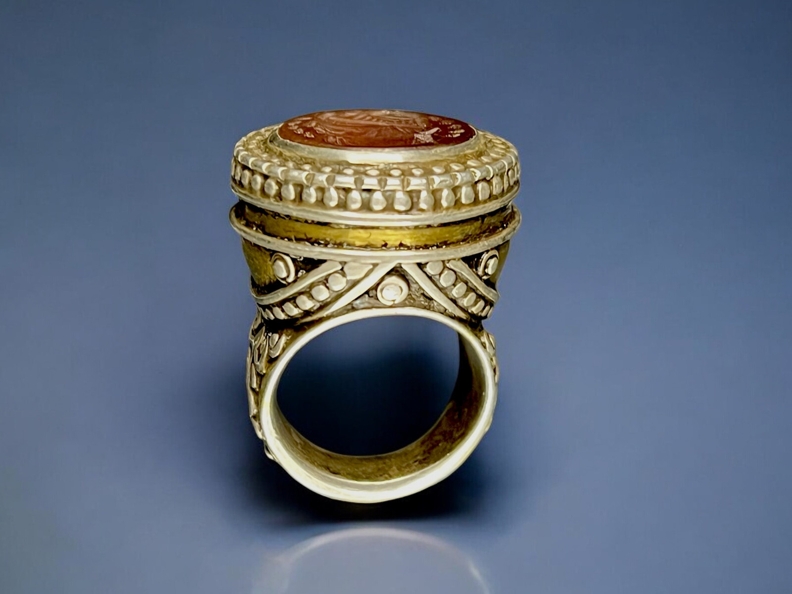 Orient Turkmen solid silver carnelian signet ring… - image 4