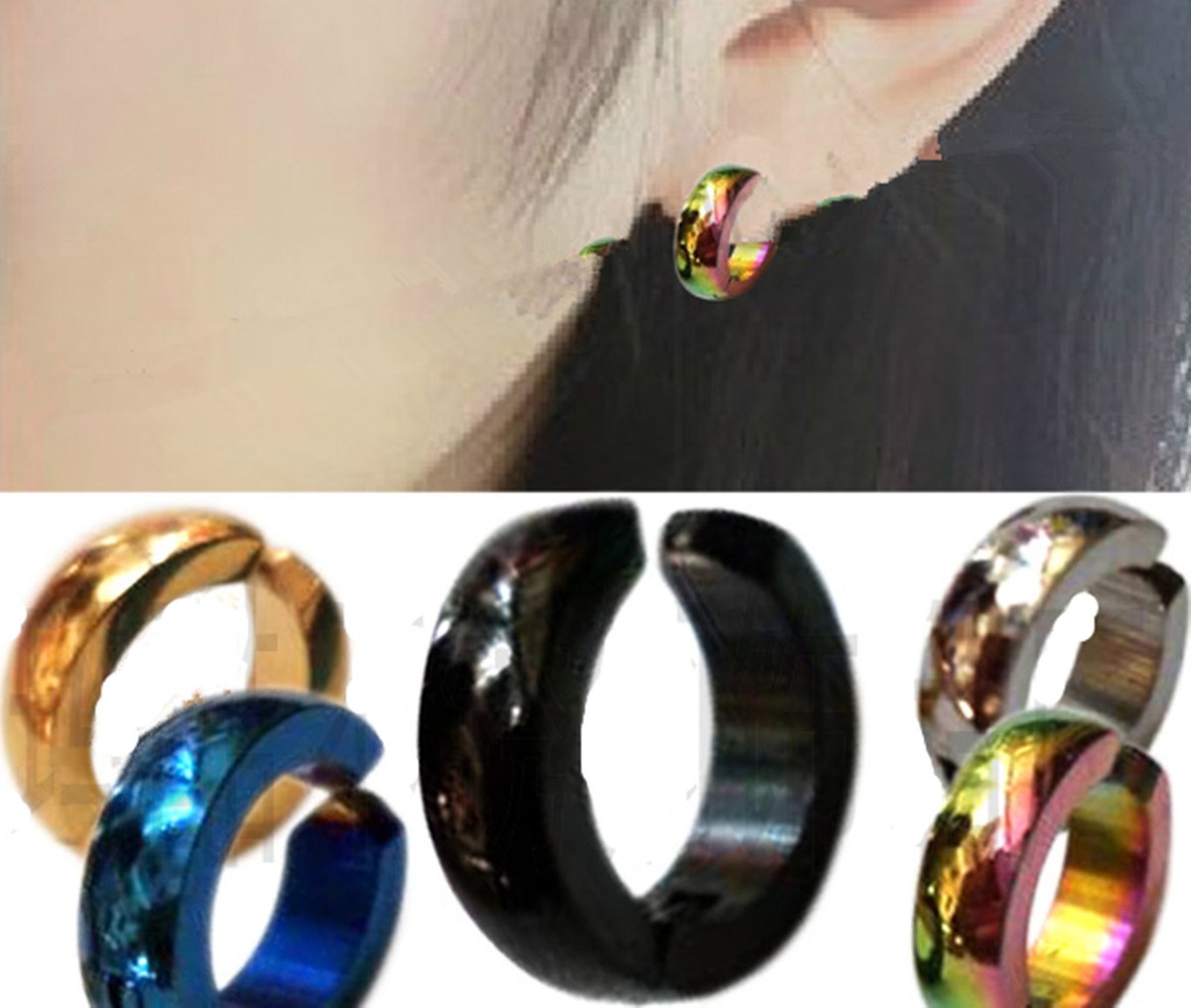 1Pair 2018 Stainless Titanium Steel Blue Magnetic Clip on Oil Drip Fake