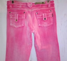 Girls Corduroy Jean Pants Junior Size 28 Skinny Pink Pockets