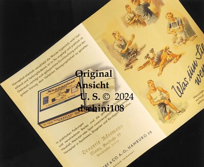 Original drugstore customer advertising brochure for '' Hansaplast '' ~ 1932
