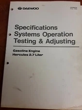 Daewoo Specifications Systems Operation Testing & Adjusting Gasoline Engine...