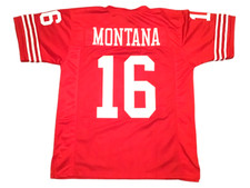 UNSIGNED CUSTOM Sewn Stitched Joe Montana Red Jersey - M, L, XL, 2XL, 3XL