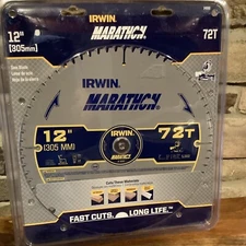 Irwin 14082 12"X72Tx1" Carbide Tip Miter Table Circular Saw Blade Trim Finish