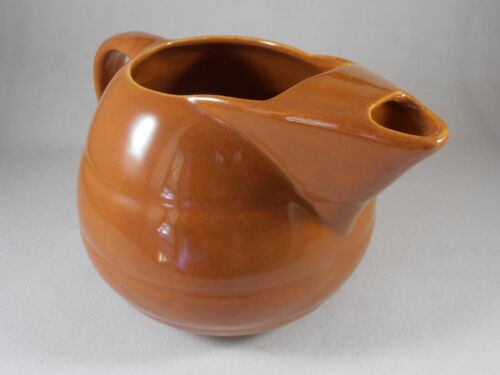 Brocca vintage Bauer Pottery arancione bruciato con ghiaccio labbra latte succo acqua - Foto 3 di 6