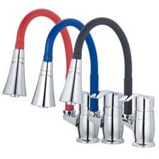 MIRINAE Deck mount SWAN Kitchen Flexible Faucet sink 3 Colors faucet 2-functions