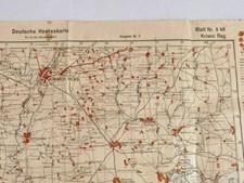 Deutsche Heereskarte Osteuropa 1943 "Kriwoi Rog" Ukraine, stark gebraucht, Maße: