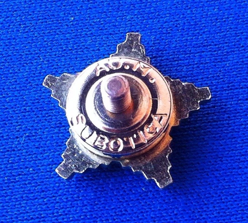 JNA Yugoslav People's Army metal gold star rank insignia, badge AUM ...