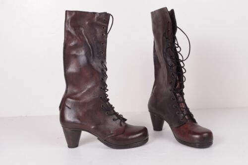 MUNOZ VRANDECIC Rustic Lace up Brown BOOTS W/ 2 1/2 in Heel | eBay