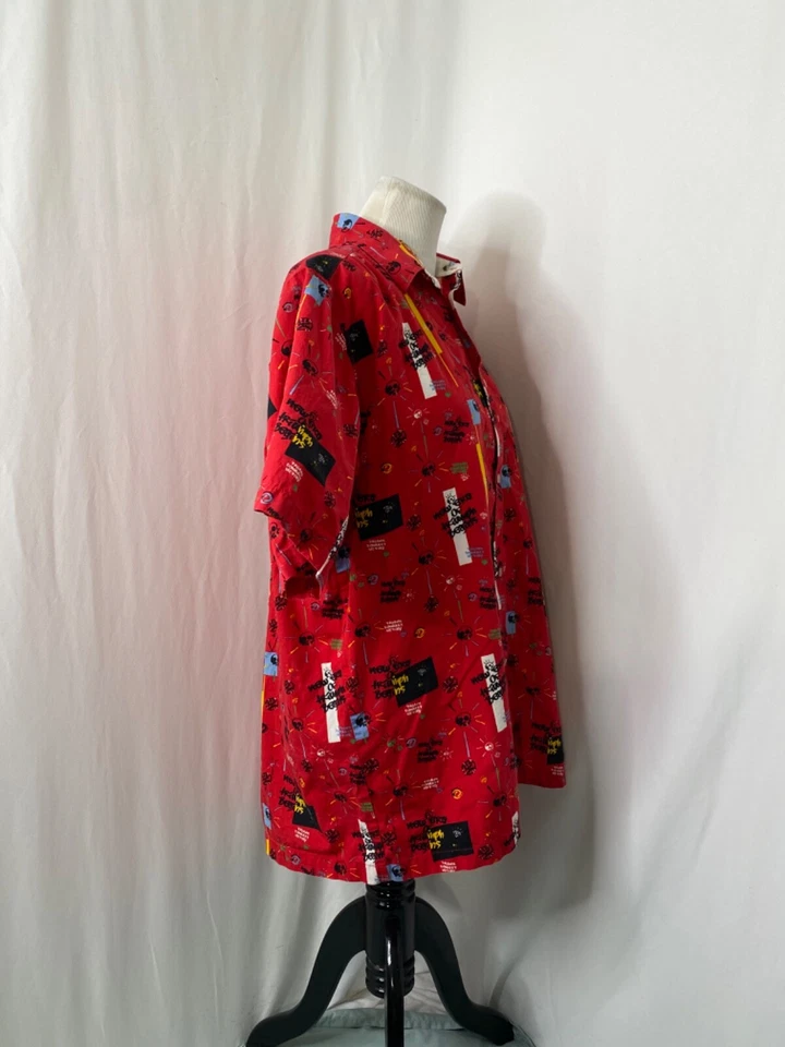 Men's Medium Button-Down Shirt Revirth of a Victory Red Short Sleeve - Image 4 of 4