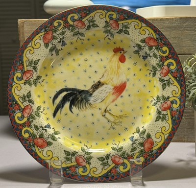 American Atelier At Home Petite Provence #5074 Rooster Salad Plate 8.25 