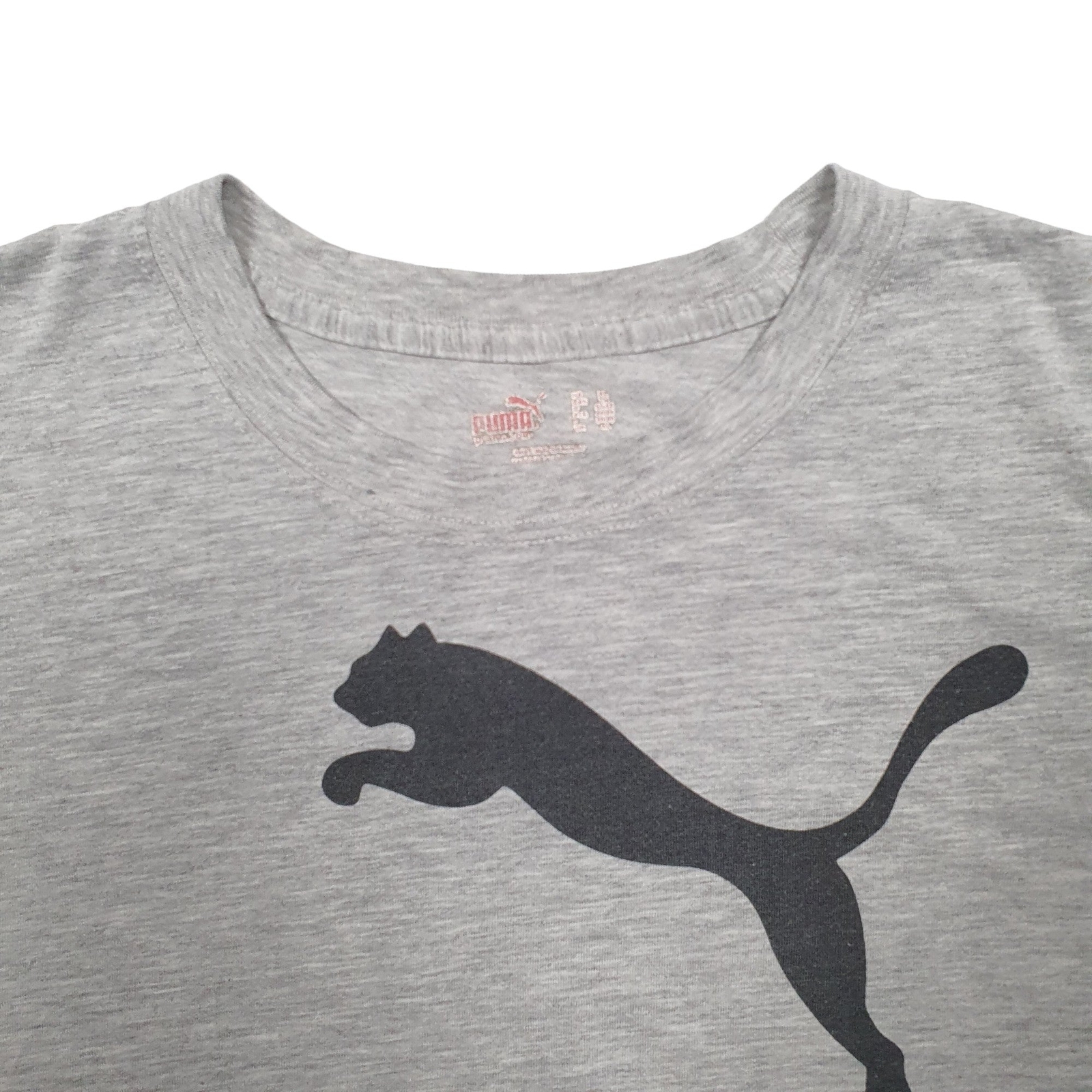 PUMA Grey T Shirt Tee Spellout Short Sleeve Cotton Blend Mens XL image 3