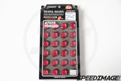 VOLK RACING RAYS STRAIGHT L37 LUG NUTS SET 12X1.5 1.5 RED DURA LOCK ACORN 24PCS