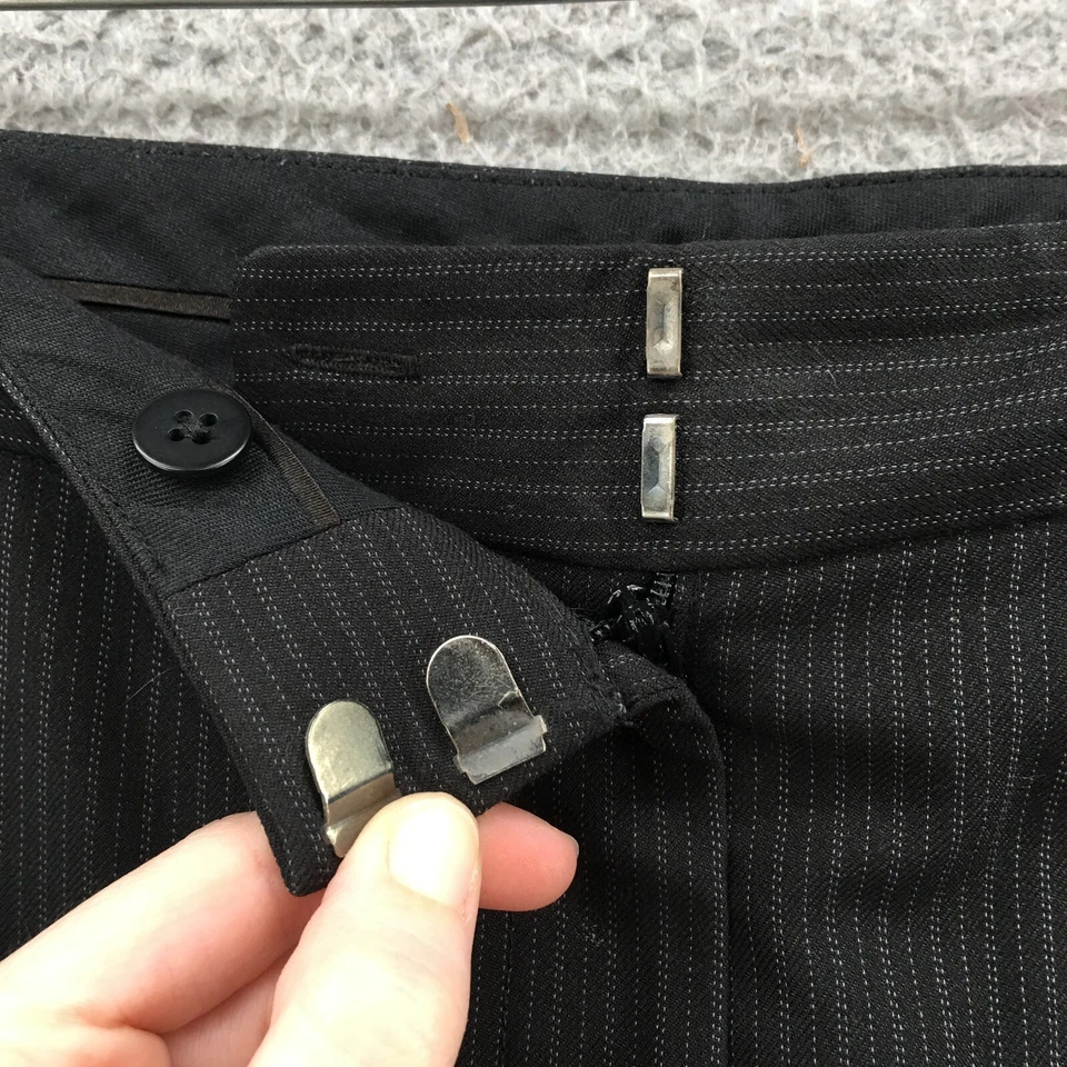 Tahari Trouser Dress Pants Womens 6 (actual 32x31) Black Striped Mid Rise Casual - Image 3 of 4