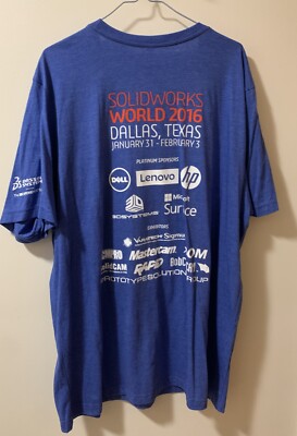 Solidworks World 2016 Tee Shirt Dallas Texas XXL Extra Extra Large Unisex