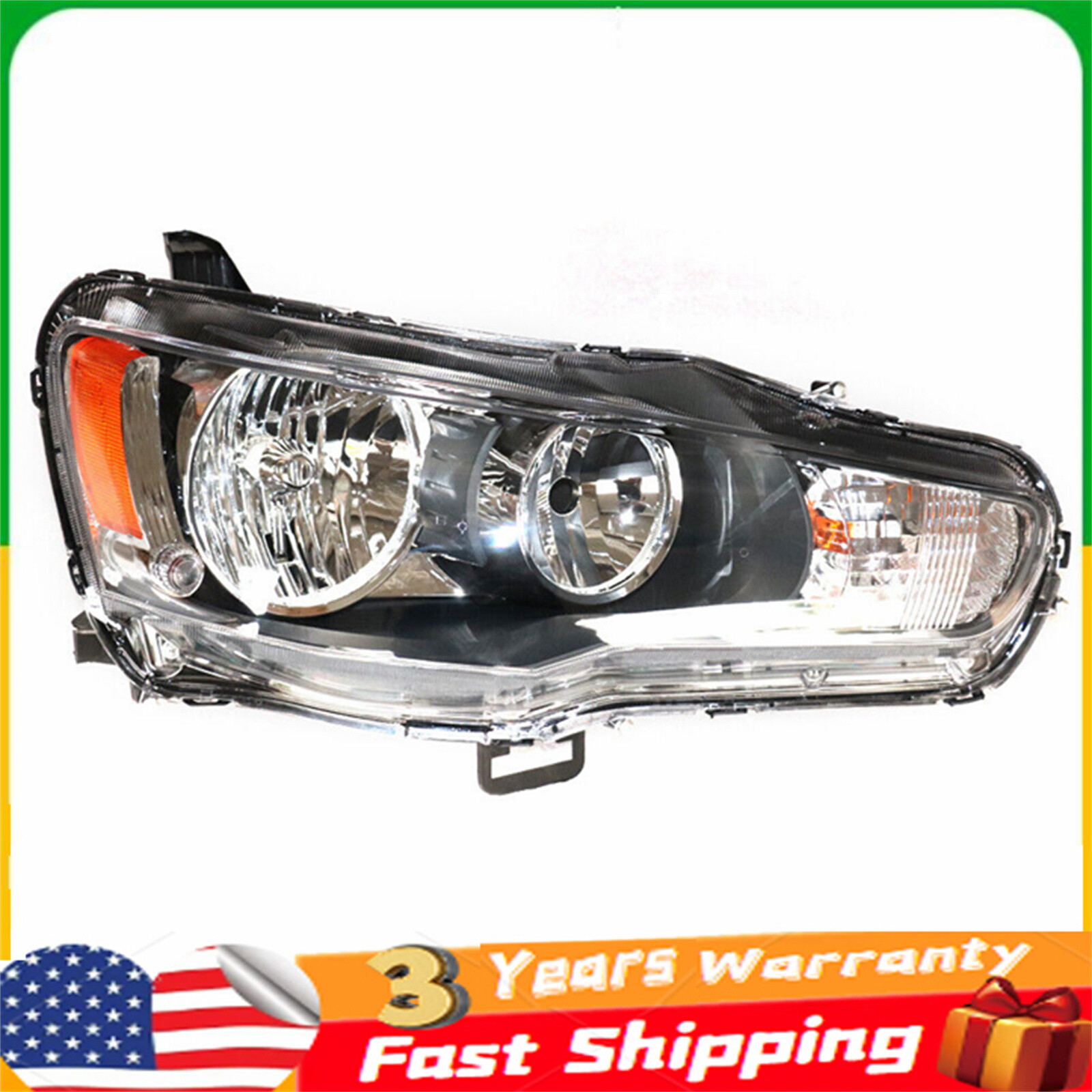 For 2008-2017 Mitsubishi Lancer Halogen Headlight Headlamp Right Passenger Side