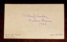 ARTHUR JOCKO CONLON Signed/Autographed index card 1923 BOSTON BRAVES (d.1987)