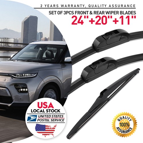 Front & Rear Wiper Blade Set For Toyota 4Runner (2010-2021) – 3-Piece, 20"+24"+12", Easy Installation 14 thumbnail image
