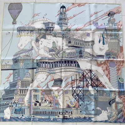 R*す様 【超希少】HERMÈS 馬の頭 カフリンクス Hermes Scarf Hippopolis by Ugo Gattoni 90 cm Silk Carre horse