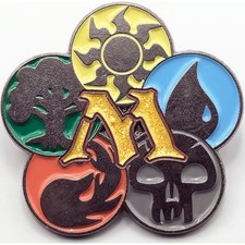 MTG 1.5"x1.5" ENAMEL PIN - RETRO MANA SYMBOLS - 5 COLOR COLLECTIBLE