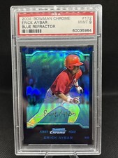 2004 Bowman Chrome Blue Refractors Erick Aybar 244/290 Anaheim Angels #172 PSA 9