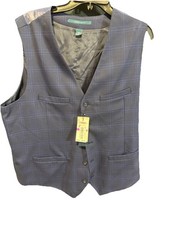 Perry Ellis men  s state blue suit vest