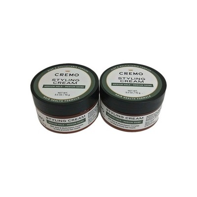 (2) Cremo Styling Cream 3.4 oz Each Medium Hold Medium Shine New