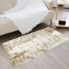 2x5 Runner Rug Non Slip Runner Rug for Bedroom Beige Neutral Throw Rugs with ...