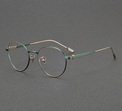 Women Men Retro Antique Oval Pure Titanium Full Rim Eyeglass Frame Eyewear -10g