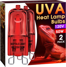 G9 Infrared Heat Lamp Bulbs for Reptile, Mini Reptile Light, Dimmable Night Red