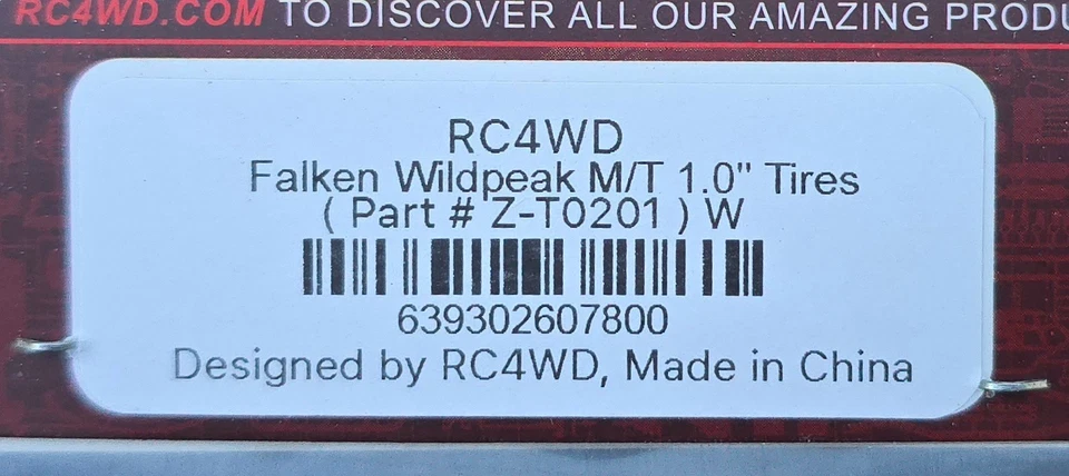 RC4WD 1.0" Stamped Steel Beadlock Wheels and Falken Wildpeak M/T Tires Set - Image 4 of 4