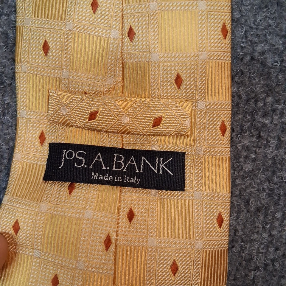jos bank tie geometric patter yellow made in Italy 100% silk 60 X 3.75 - Image 3 of 4
