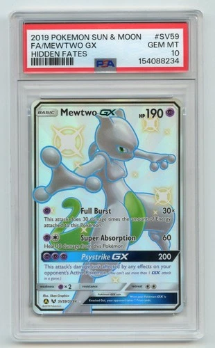 PSA 10 Mewtwo GX SV59/SV94 Hidden Fates Sun & Moon 2019 Pokemon Card