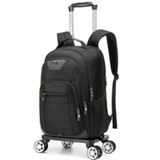Rolling Laptop Backpack for Men Carry on Luggage Roller Backpack with Wheels ...