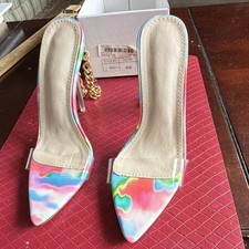 Women s Tie-Dye Multicolor Clear Strap Pointe...