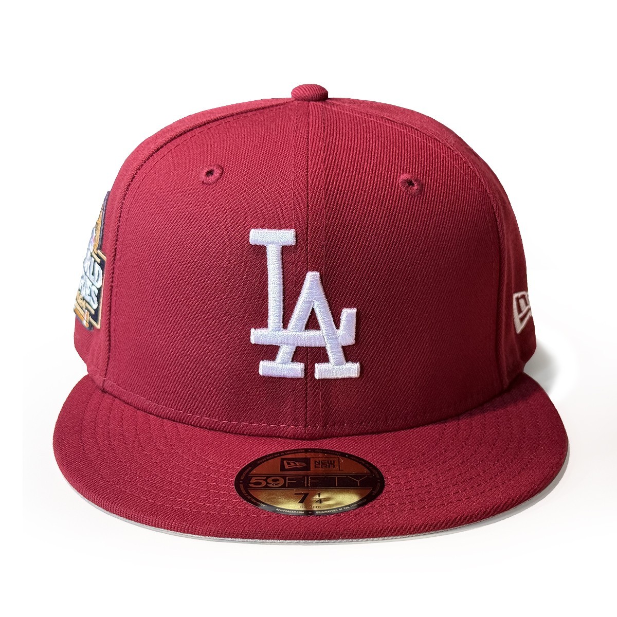 New Era 59FIFTY World Series LA Dodgers Hat-Burgundy, Size 7 1/2 