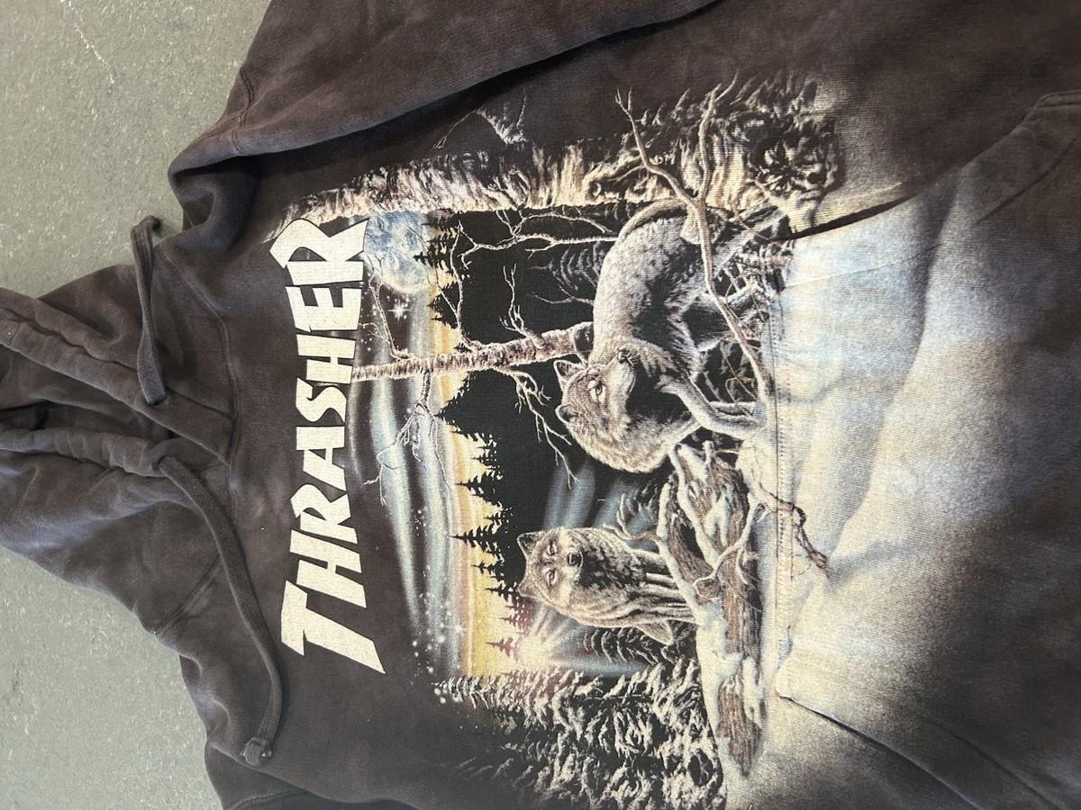 Thrasher Hoodie Small Skateboard 13 Wolves Wolf | eBay