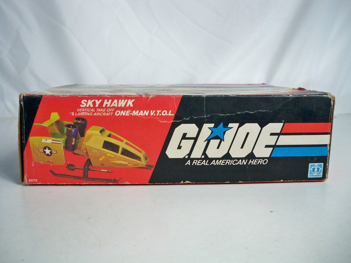 K25i05301 SKY HAWK W/ BOX & BLUEPRINTS 1984 GI JOE 100 COMPLETE