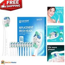 10-Pack Philips Sonicare Replacement Brush Heads - Effortless Plaque Removal