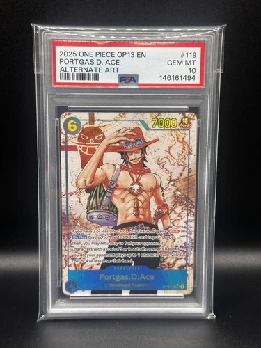 2025 One Piece Op13-Carrying On His Portgas D. Ace Alternate Art PSA 10 #119