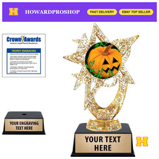 6" Halloween Trophies - Glitter Star Pumpkin Awards for Costume Contests  Parti
