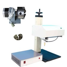 11.8x7.8In 110V Pneumatic Dot Peen Marking Machine Metal Engraving Rotation Axis