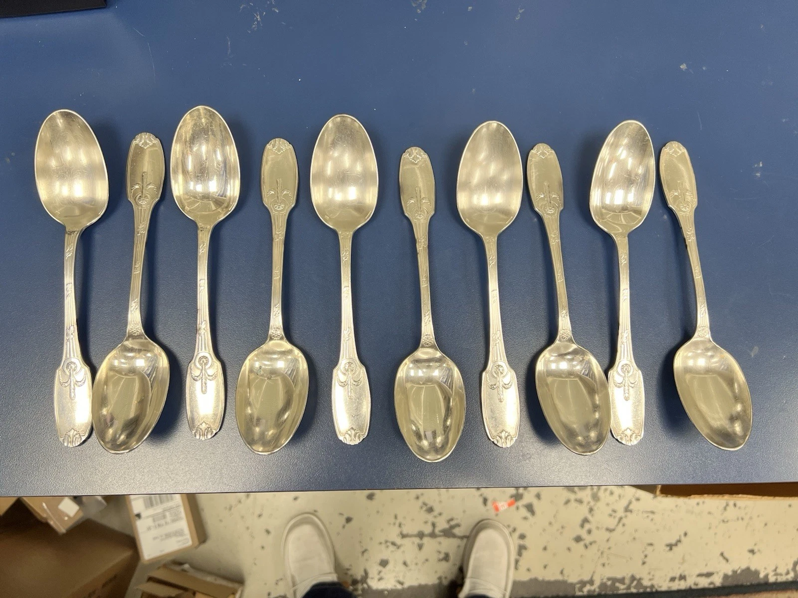 Vintage Christofle France 8.5 Inch Serving Spoons Set Of 10