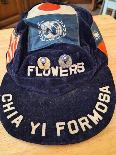 WW2 ROC Military Cap "CHIA YI FORMOSA" WW2 With 2 Flying Tigers Badges